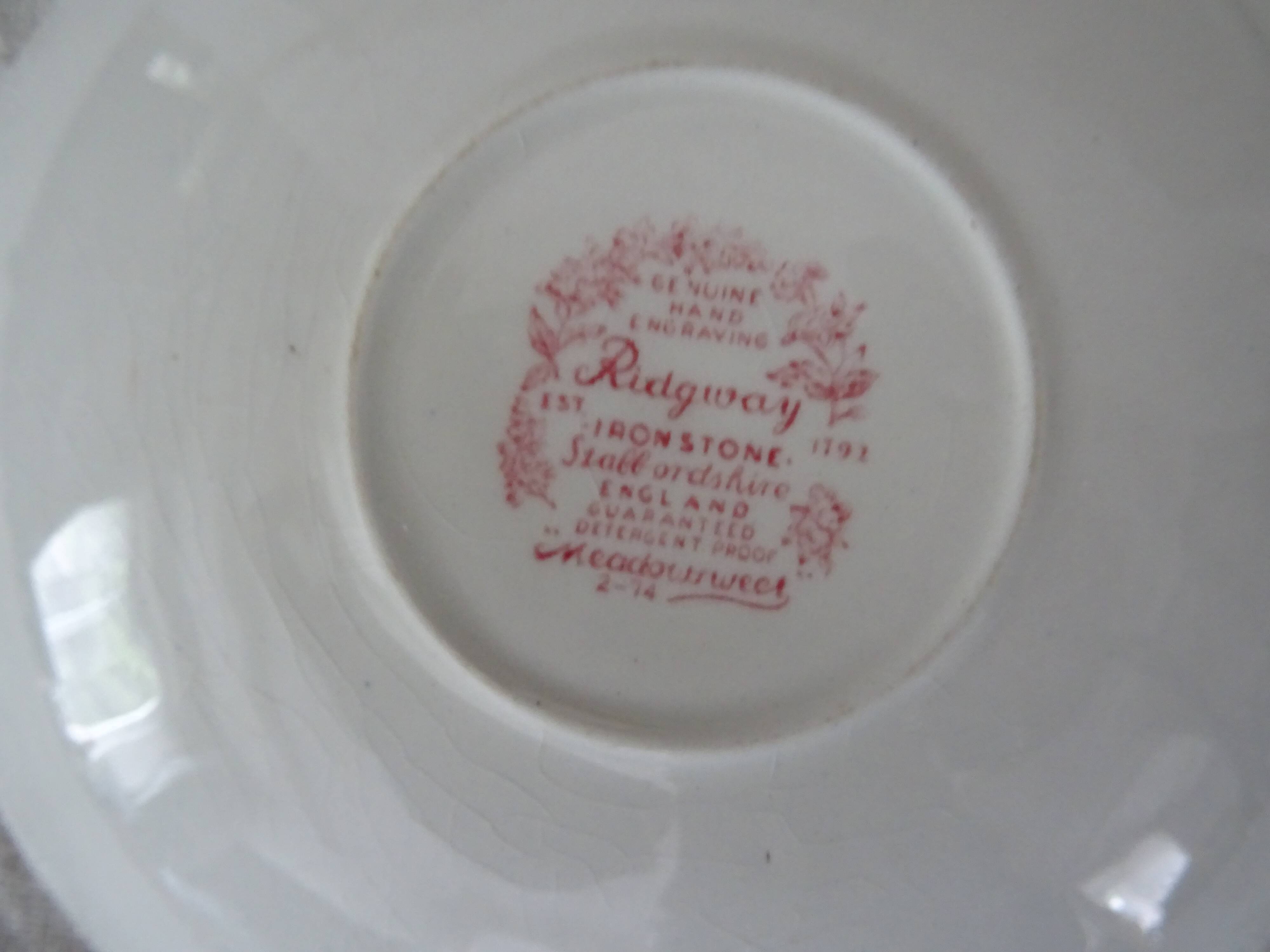 4 cups ridgway staffordshire england ironstone porcelain pink décor