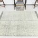 Tapis vintage neutre 4x7 nuances de gris et de blanc, 136x199 cm