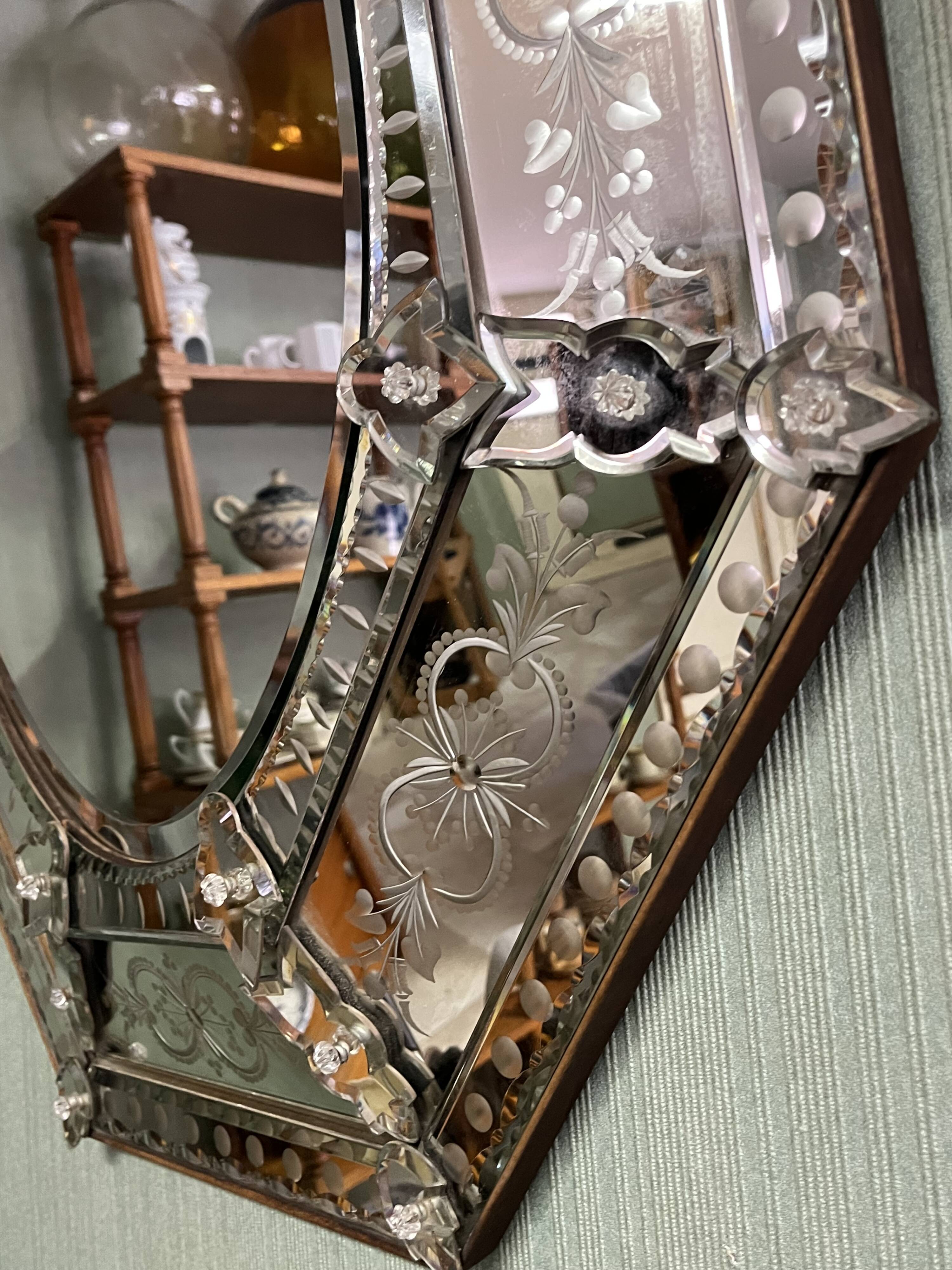 Antique Venetian mirror 86cm x 70cm