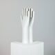 Pair of authentic vintage jewellery displays in industrial porcelain representing hands.