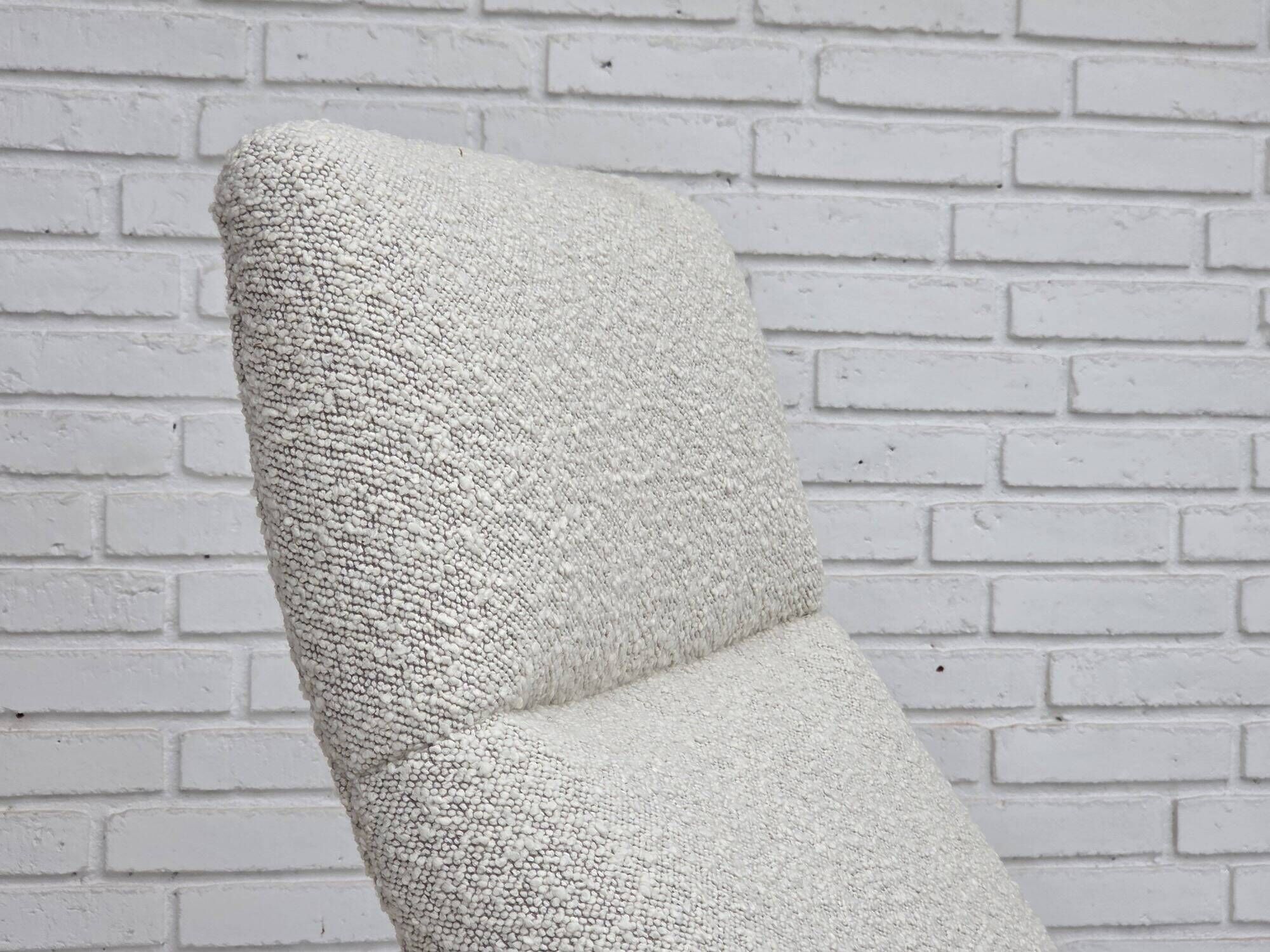 1970s, Scandinavian design, high-backed rocking chair, reupholstered.