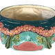 Polychrome slip planter decorated with flower garland