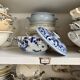 Large soup tureen Creil & Montereau in blue ironstone, "Japan" service.
