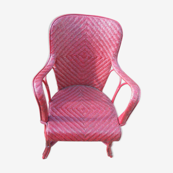 Rattan armchair 1900 red