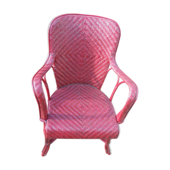 Rattan armchair 1900 red