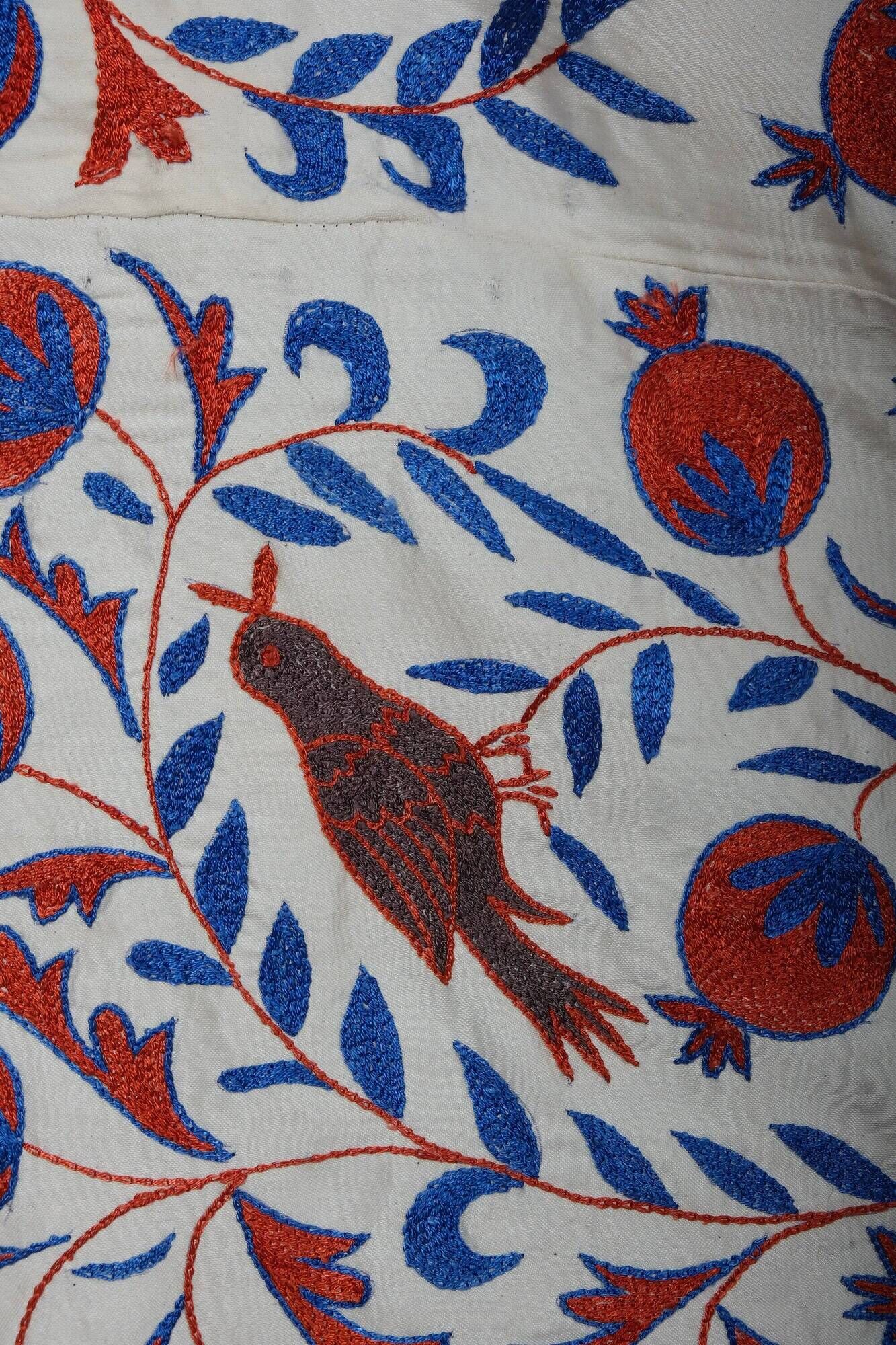 Vintage hand-embroidered tribal tapestry 109x186 cm