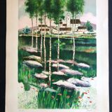 Illustration  paysage vue du village