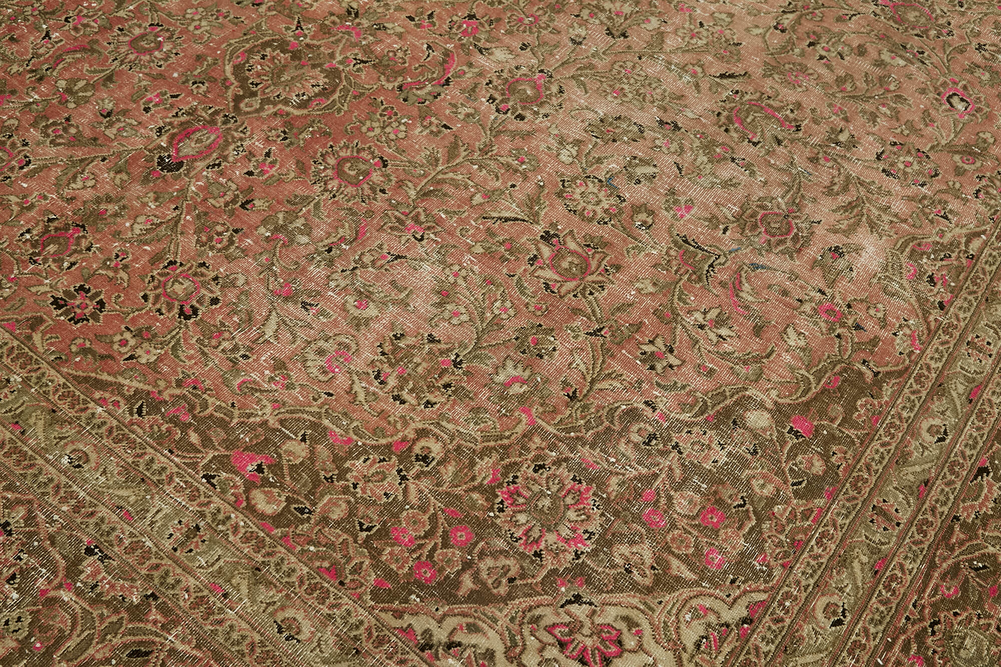 Handmade Oriental Unique 1980s 290 cm x 370 cm Beige Wool Carpet