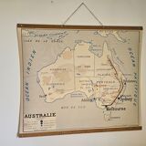 Old school map of geography of Australia and Asia double-sided