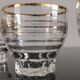 6 gobelets en verre transparent liseré doré