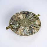 Abalone shell & alpaca ashtray, Mexico, 1970s