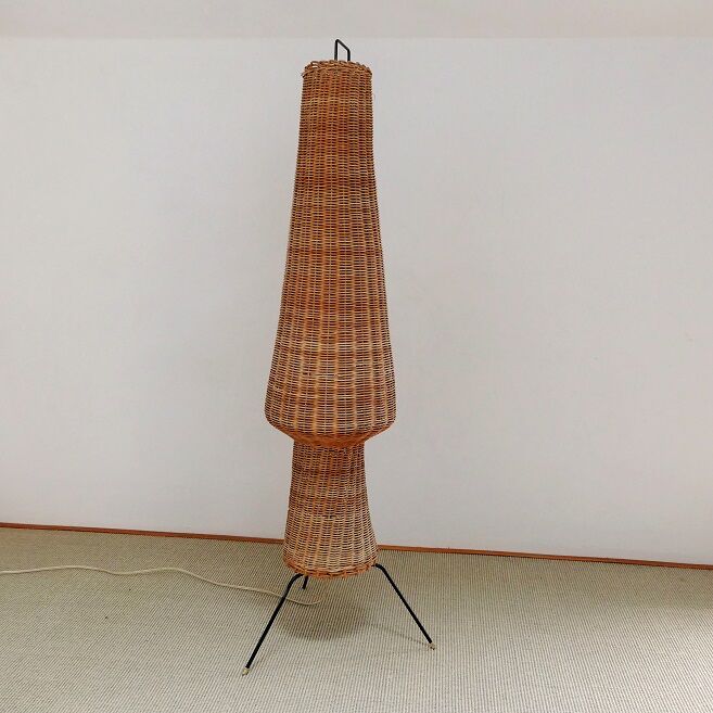 Vintage wicker mushroom lamppost