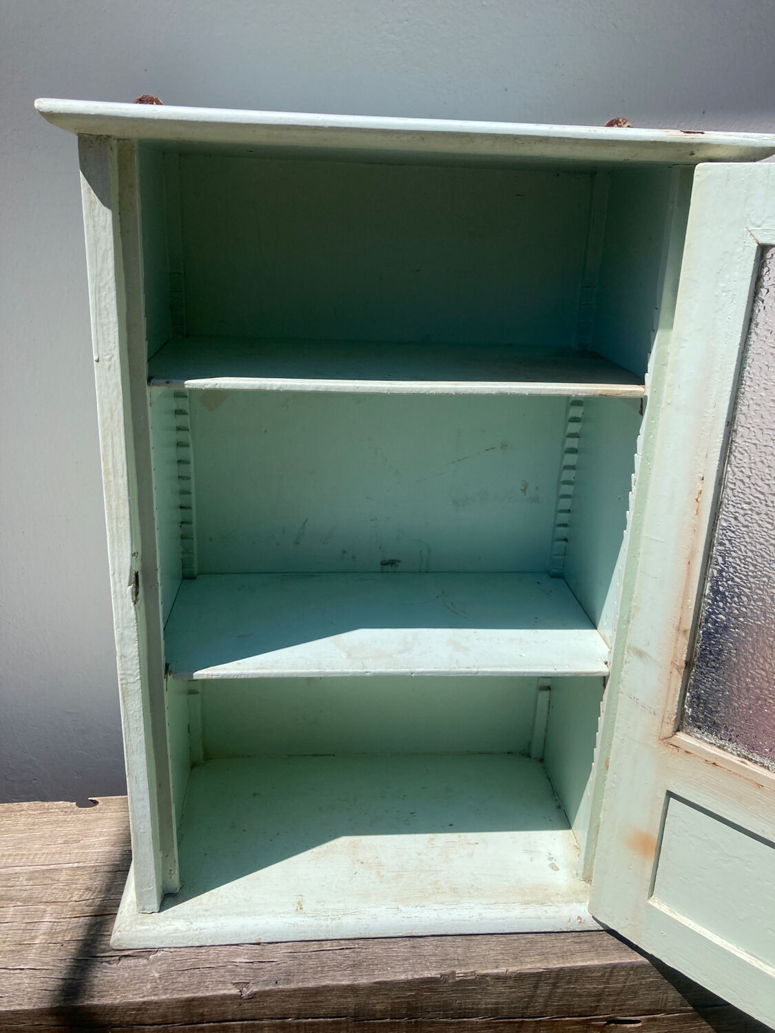 Handcrafted 1940 wooden medicine cabinet