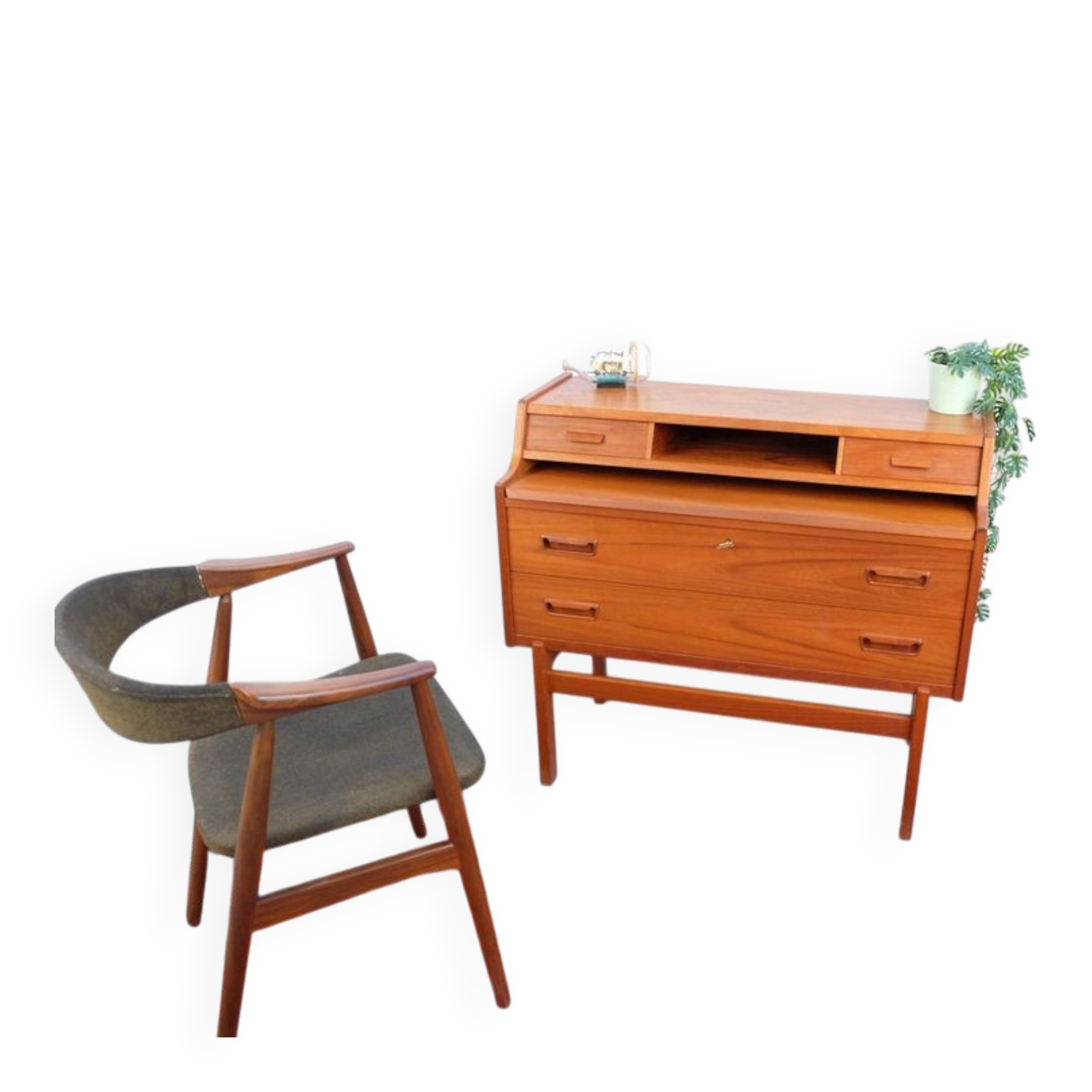 Iversen teak secretary, Danish style from the 1960s-70s.