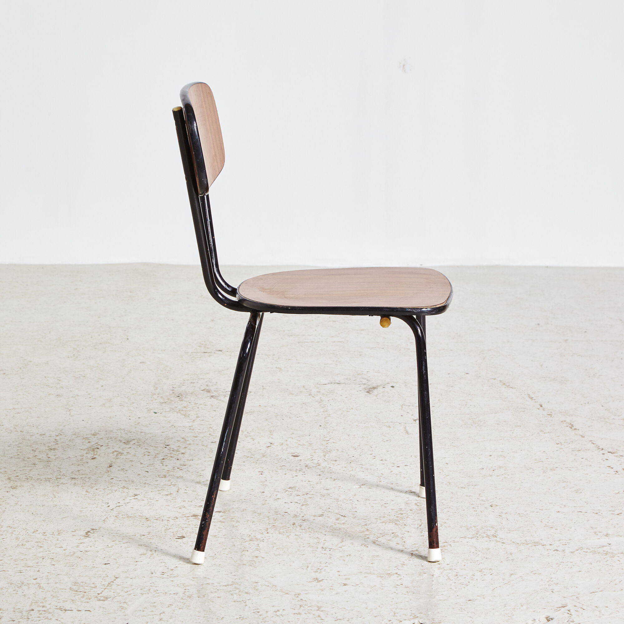 School chair on metal frame