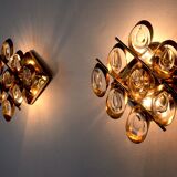 Pair of wall lamps Oscar Torlasco, Italy, 1970