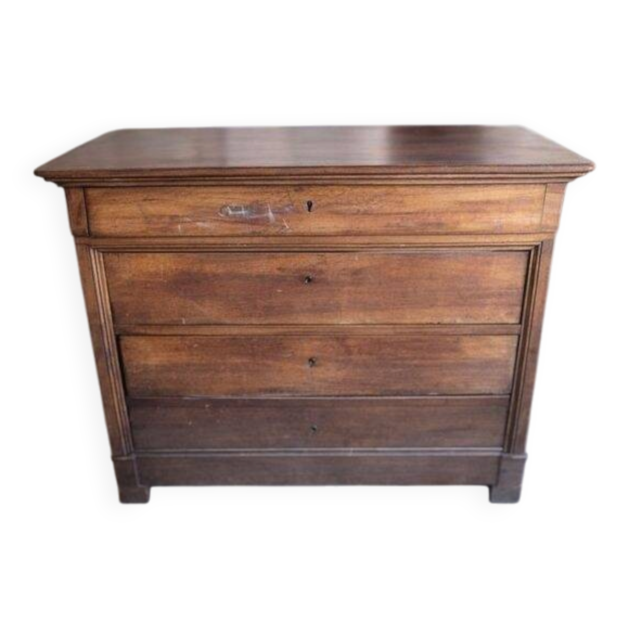 Antique Louis-Philippe style chest of drawers in wood – 4 drawers – approx. L125 x D60 x H100 cm