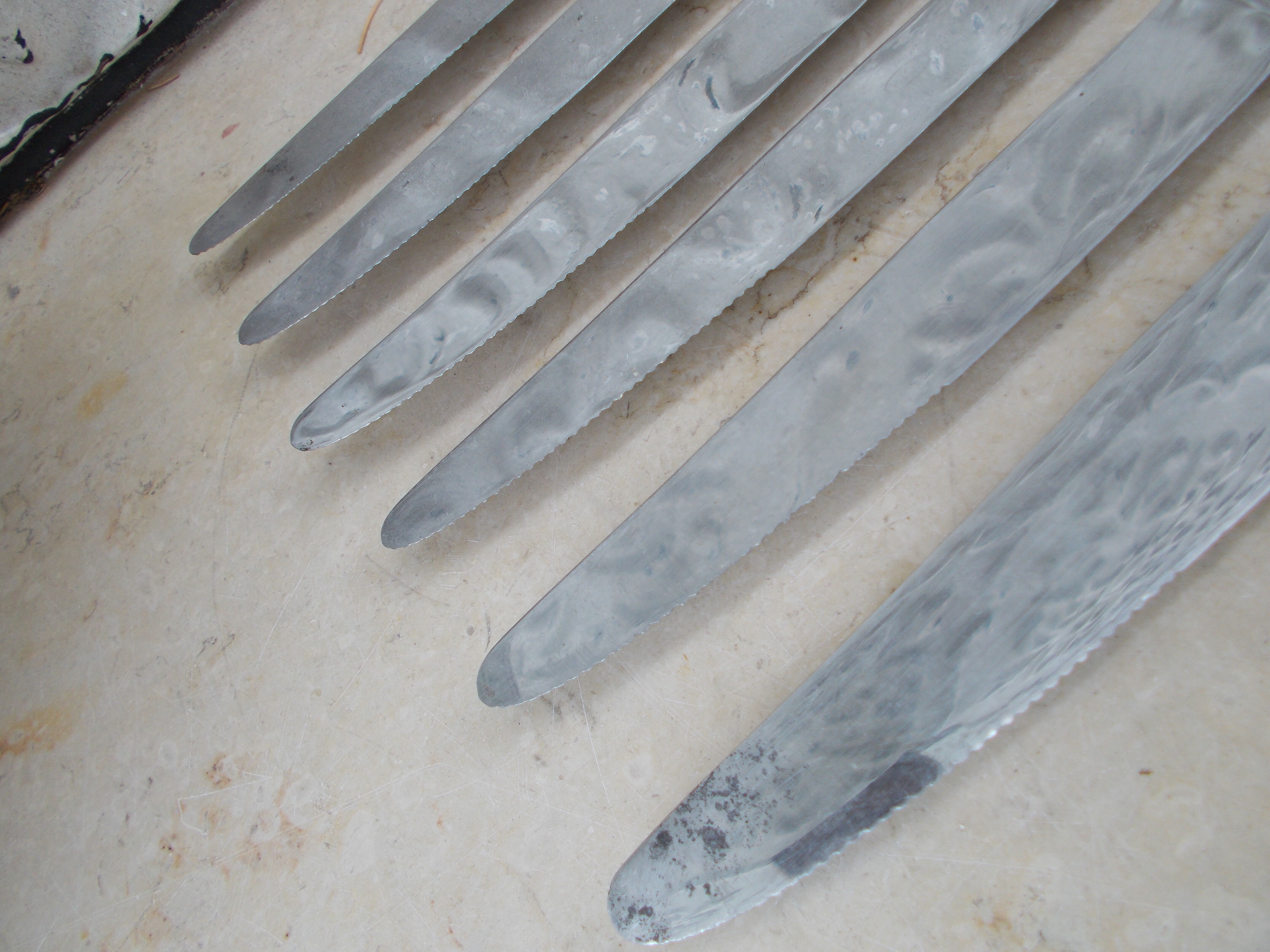 Six silver metal knives General Council of Hauts de Seine 92