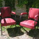Chaises en skaï rouge années 60