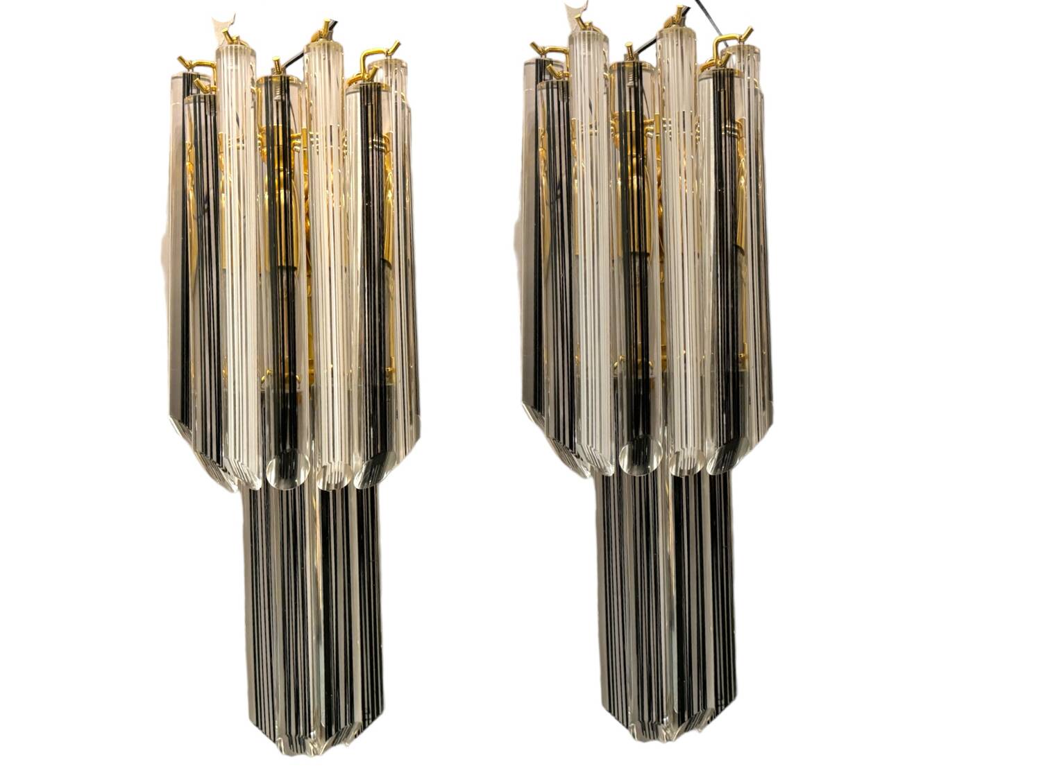 Lot de 2 appliques à prismes en verre de Murano
