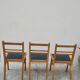 Series of 3 vintage chairs with compass legs - 1950s