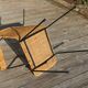 Rattan and steel armchair