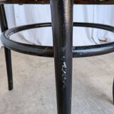 Vintage Thonet Style Dining Chair: Black Bentwood Cane Seat