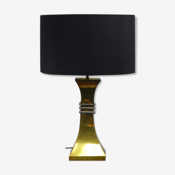 Brass table lamp and chrome rings