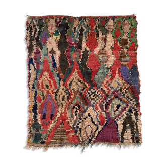 Moroccan Berber carpet vintage Boucherouite colorful 180x145cm