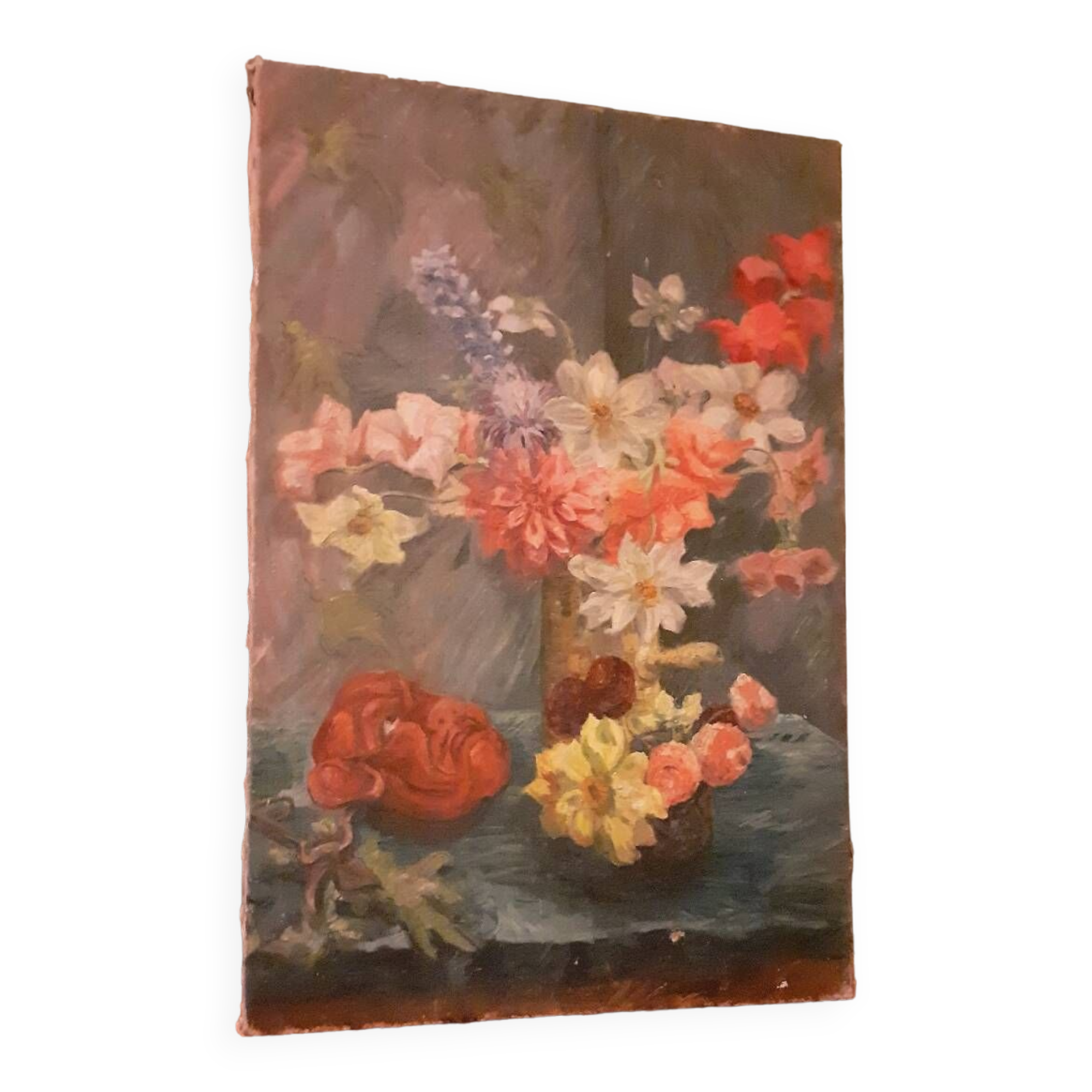 Painting, oil on canvas 1900 bouquet of flowers