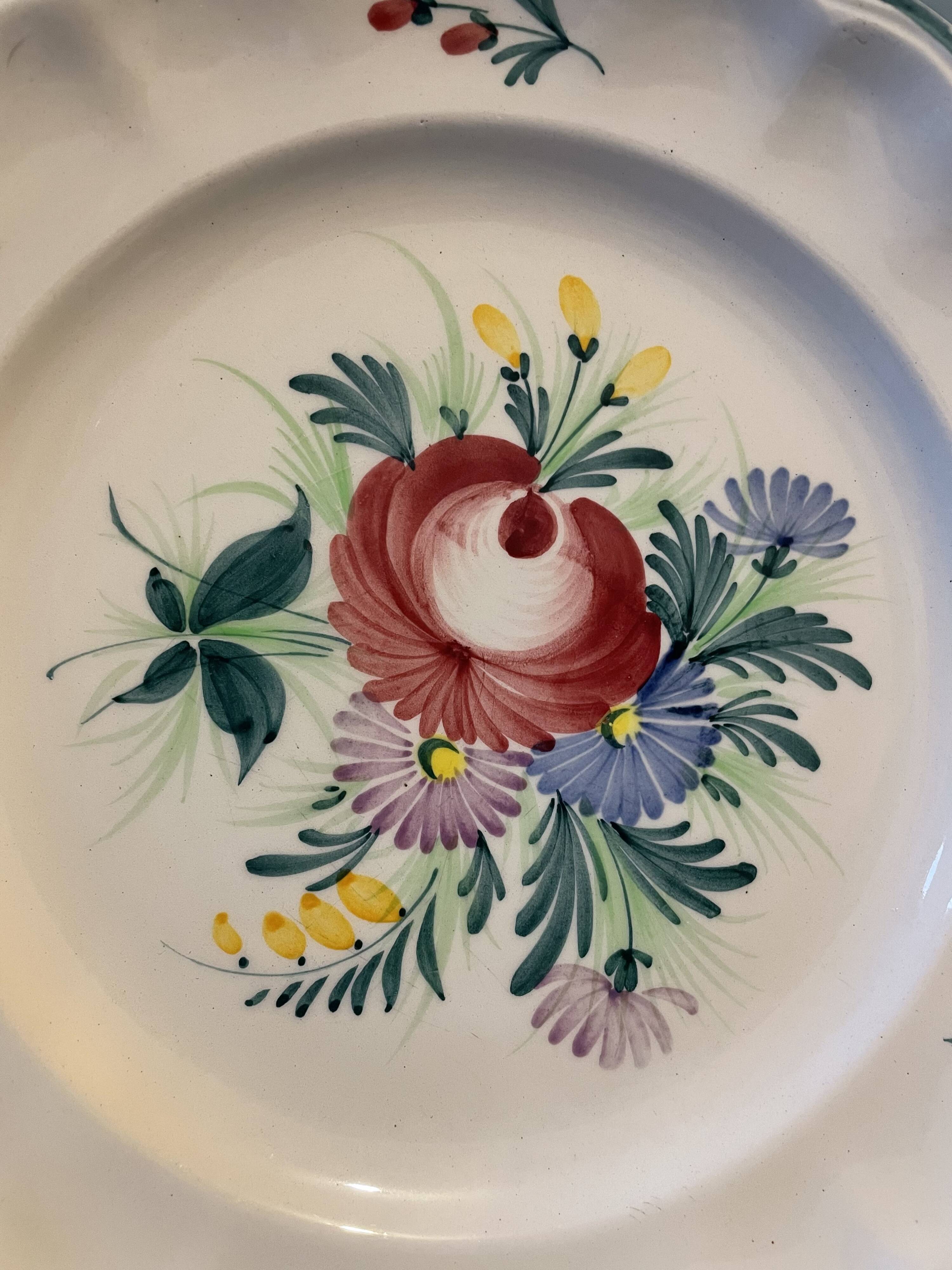 Set of 11 Saint Clément earthenware dessert plates France