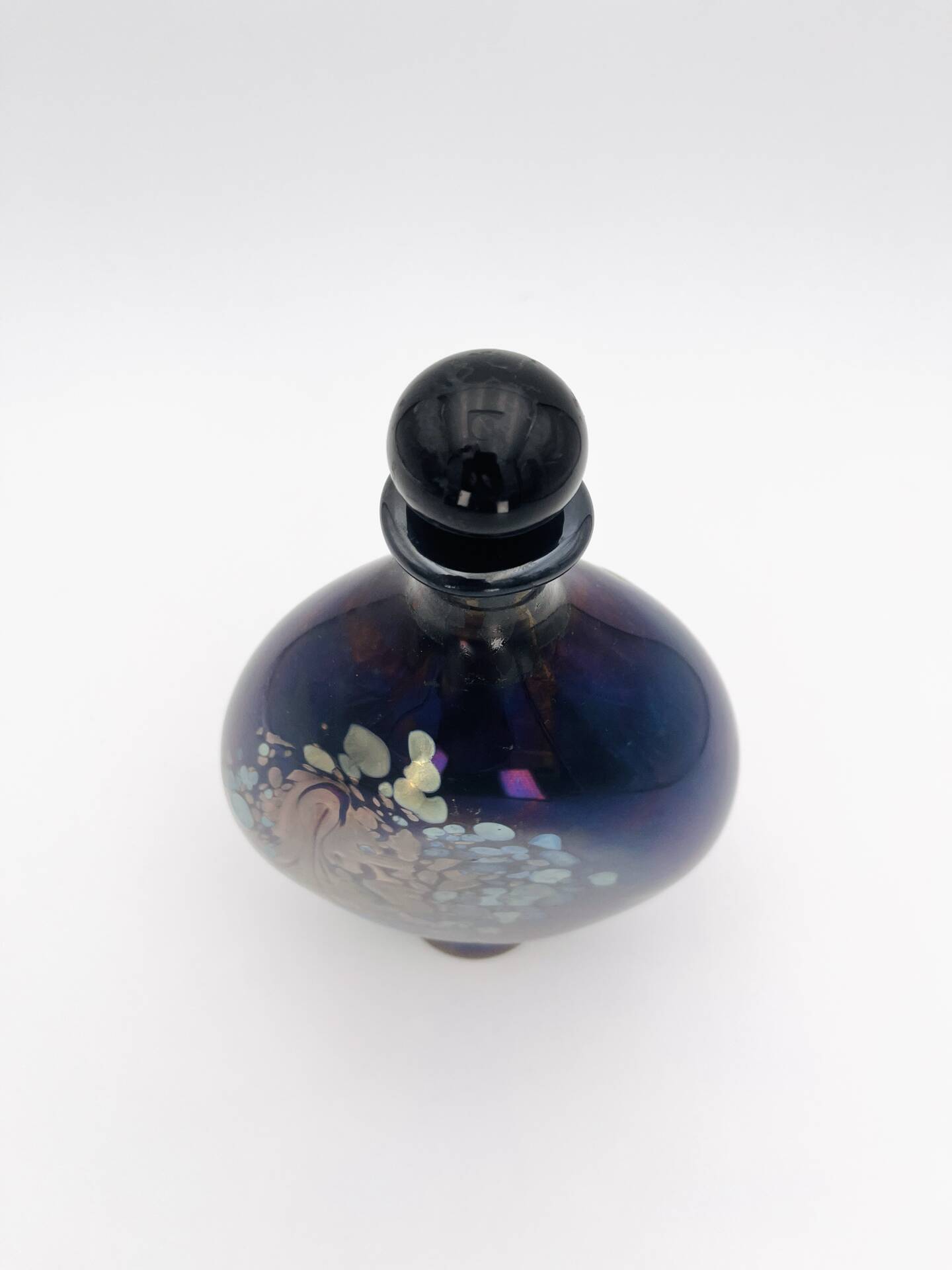 Perfume Bottle Robert Pierini Studio Glass 1984 Iridescent 21.5cm