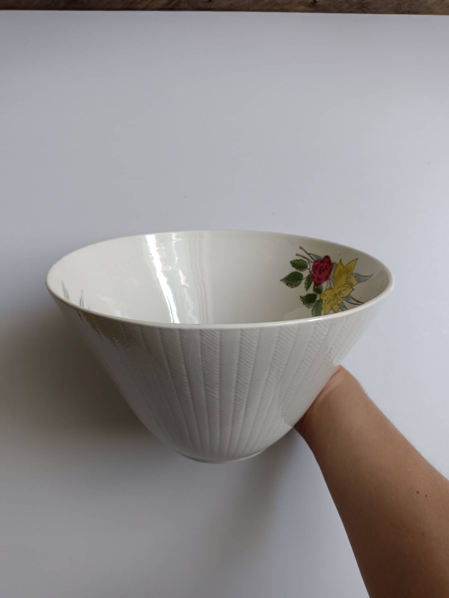 Saladier Ceranord Saint Amand vintage fleurs