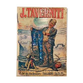 Pub vintage j. taverniti plaque thermoformée et peinte