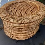 Ensemble de 8 dessous d'assiettes rotin