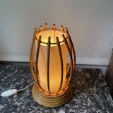 Rattan and bamboo lamp by Louis Sognot 1960