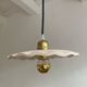 Wavy white ceramic pendant light