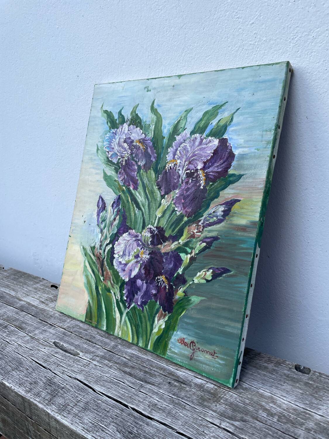 Bouquet of flowers old painting