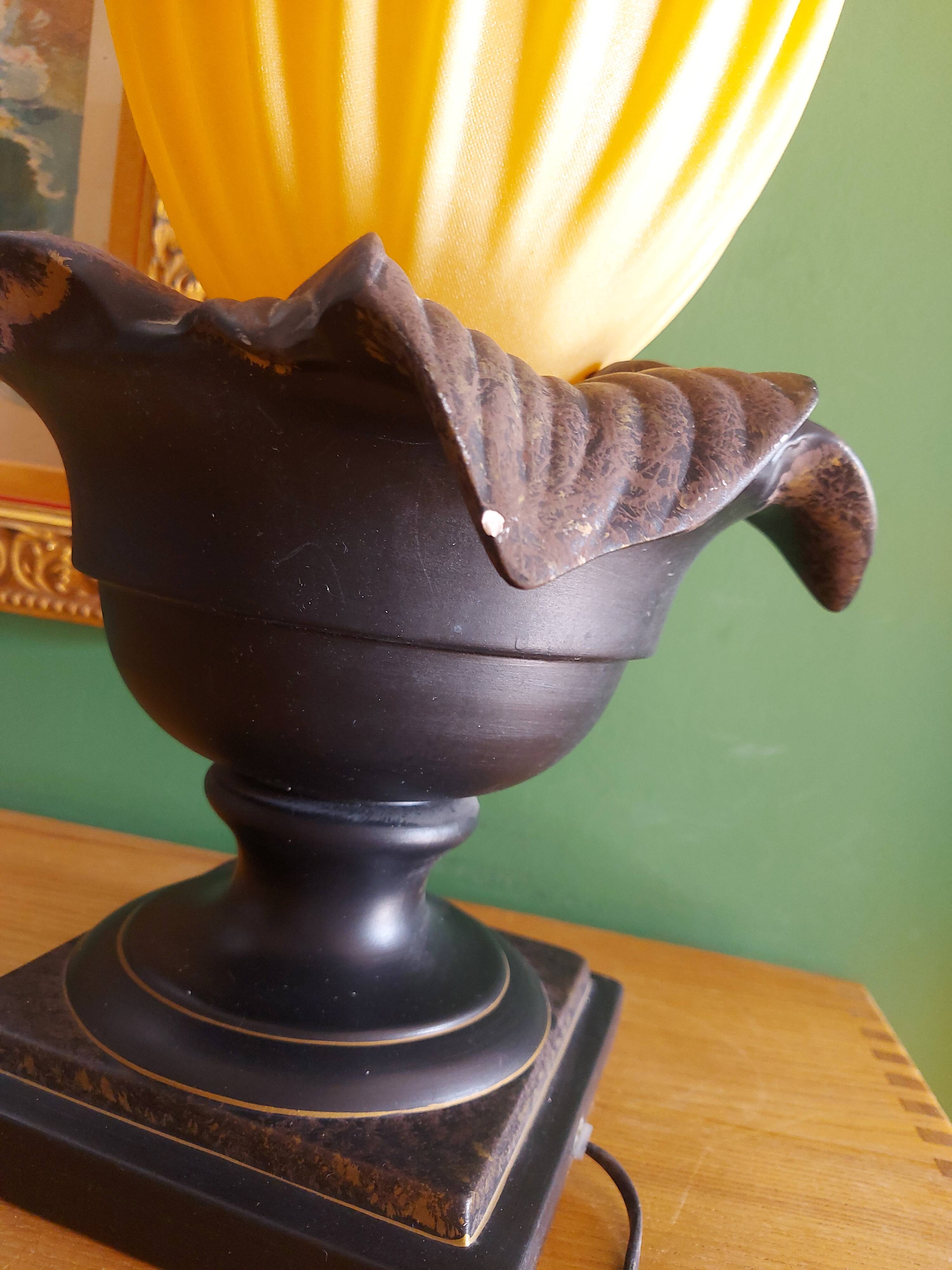 70's georgia jacob lamp, gold leaves