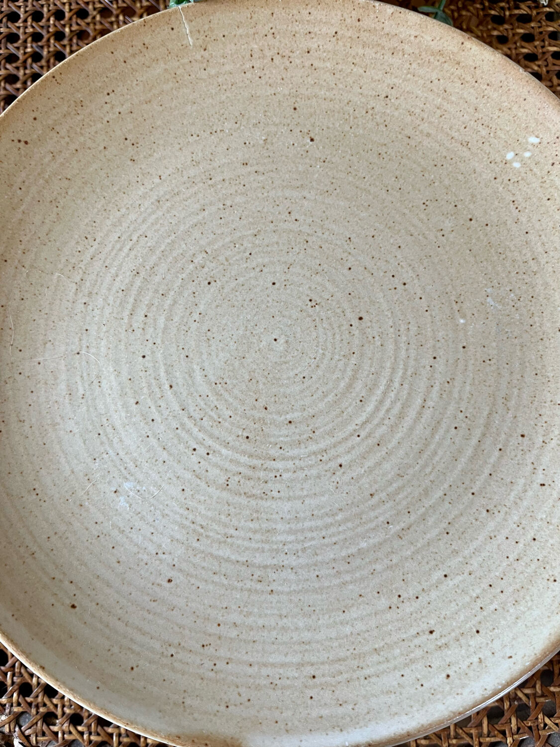 Set of four vintage stoneware plates