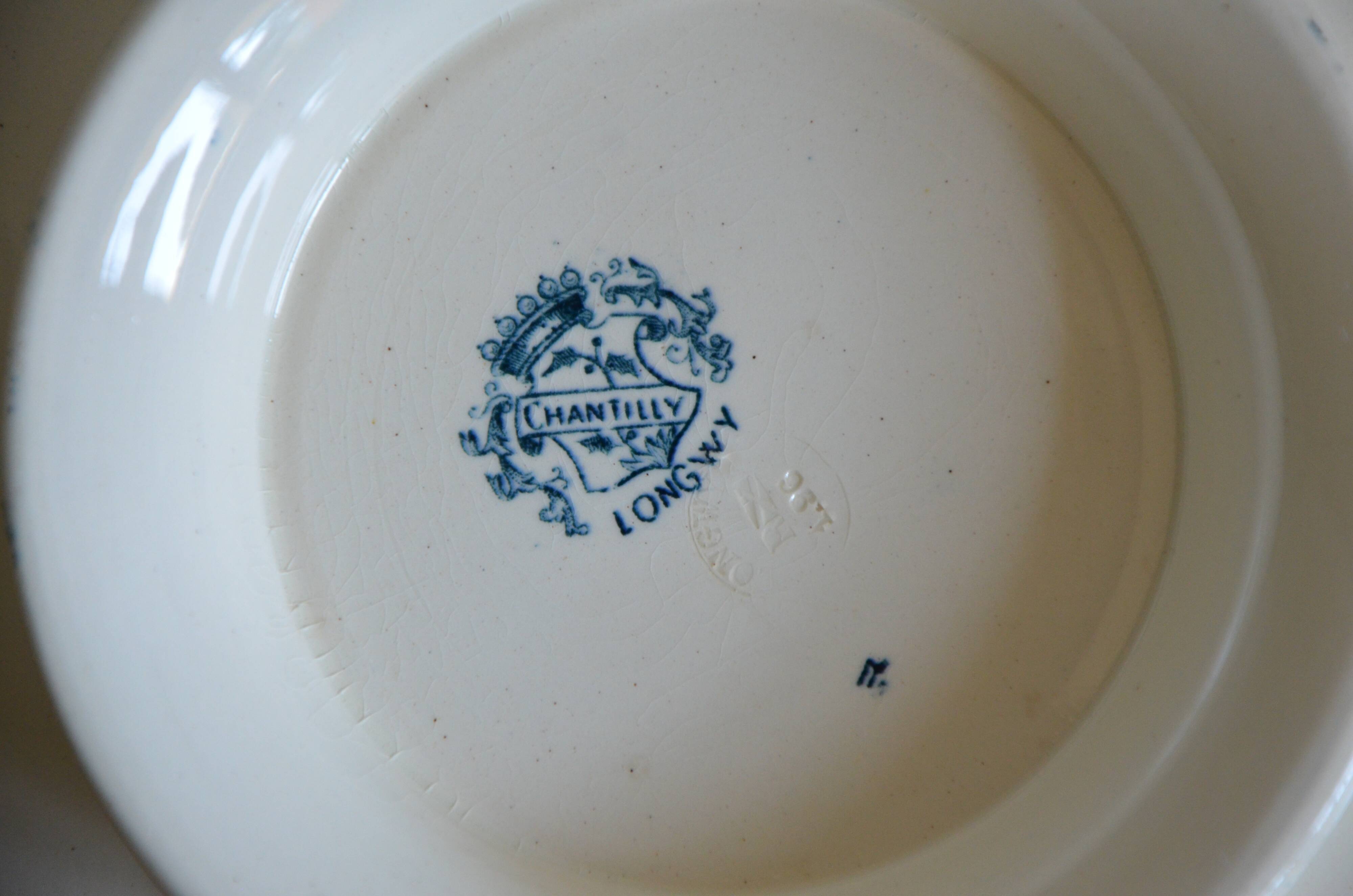 Longwy compote bowl, Chantilly model