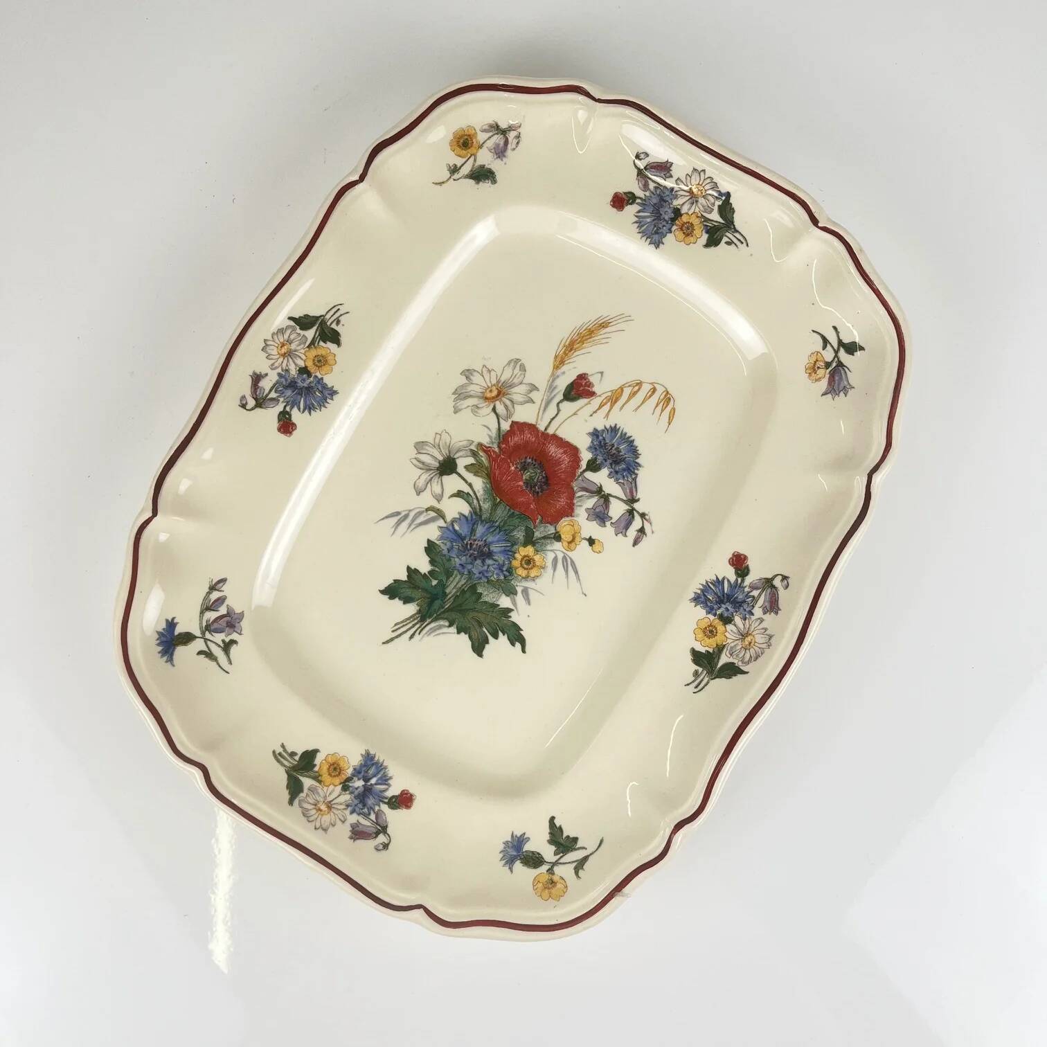Large rectangular dish "Agreste" Sarreguemines, early 20th century.