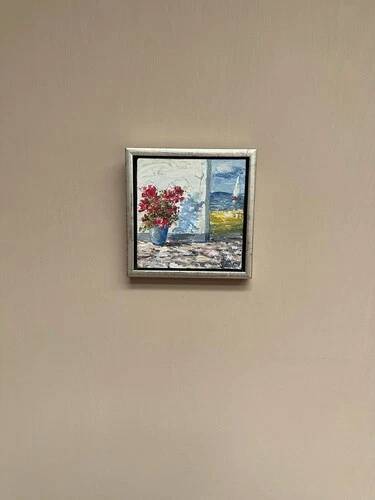 Mid Century Oil on Canvas “Sommardag” by Egon Lennart, Vintage & Framed 24×24cm
