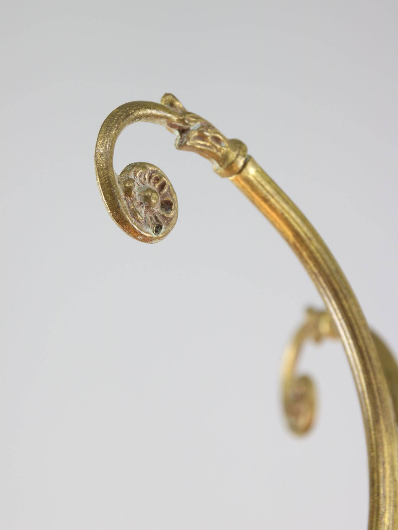 Antique Italian Brass and Opaline Chandelier