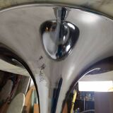 Marble chrome tulip table