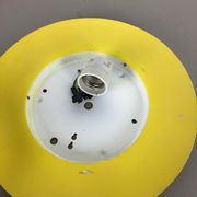 Metal opaline glass wall light, yellow, Italy, 1960s