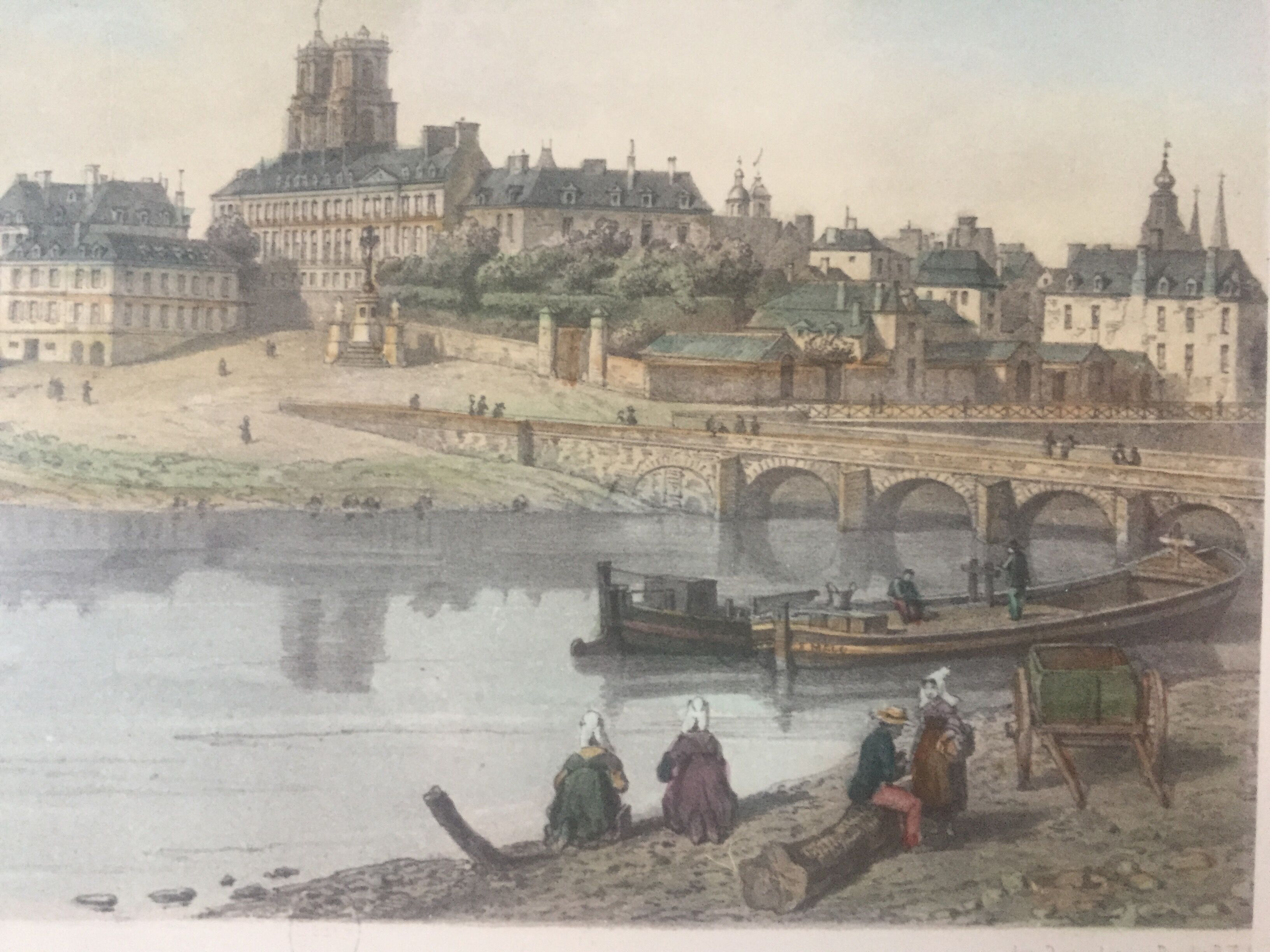 Lithograph by L.A. Asselineau (1808-1889) - View of calvary in Rennes