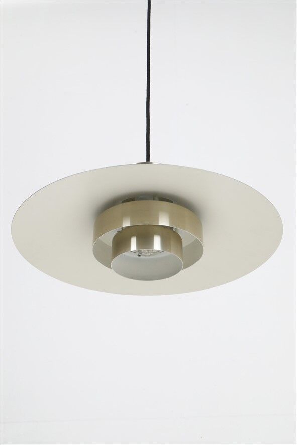 Mid-century pendant lamp in brass/gold finish / Danish modern design / Space Age / 1960s / 1970s