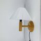 Vintage pine wall lamp and wool lampshade, 1960s