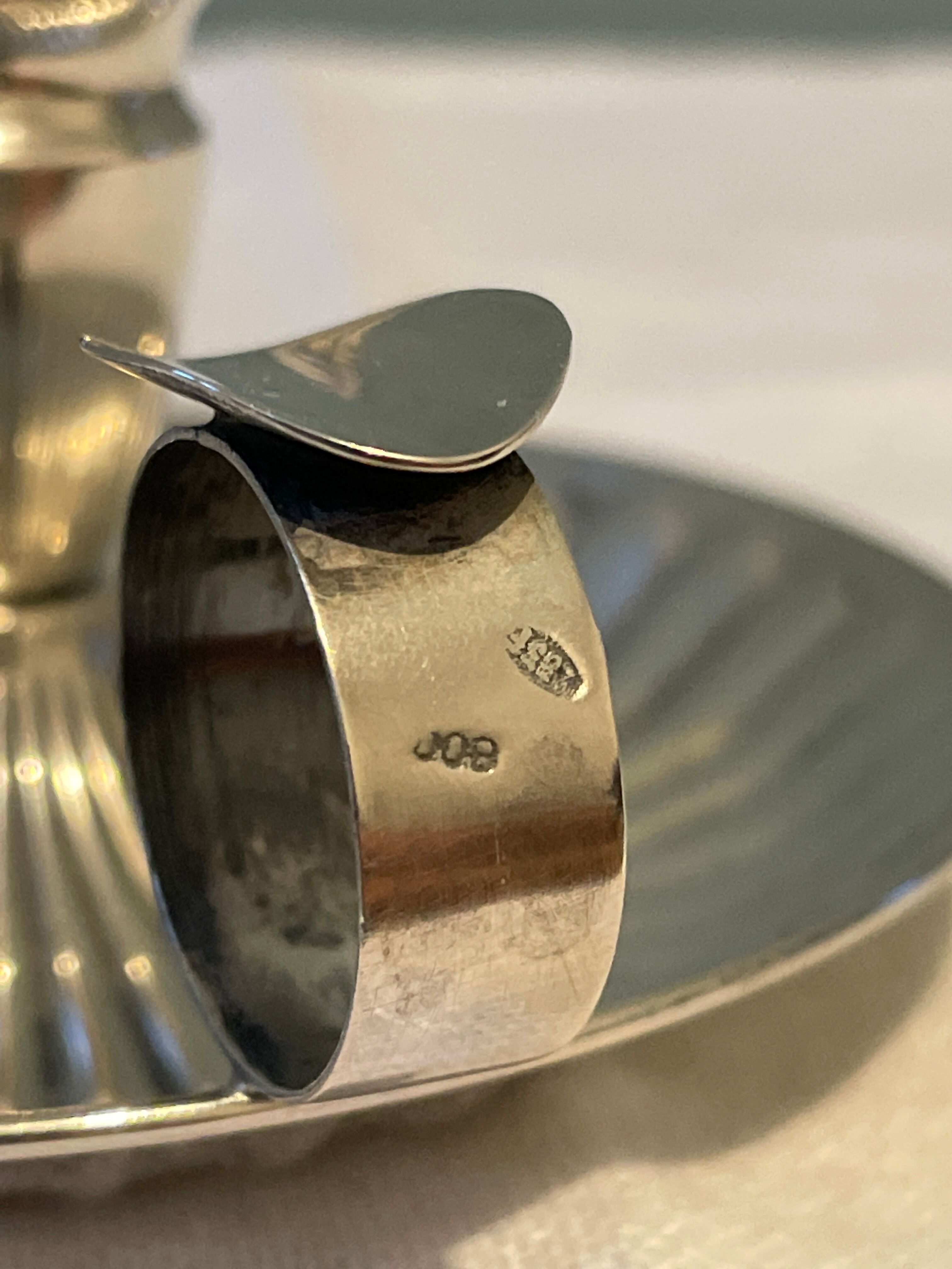 Solid silver hand candle holder